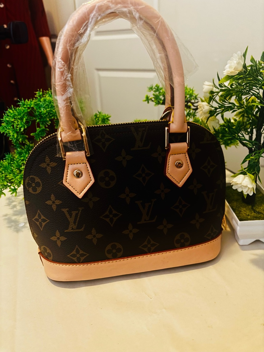 Style Monogram Dome Satchel in Brown and Natural Vachetta
